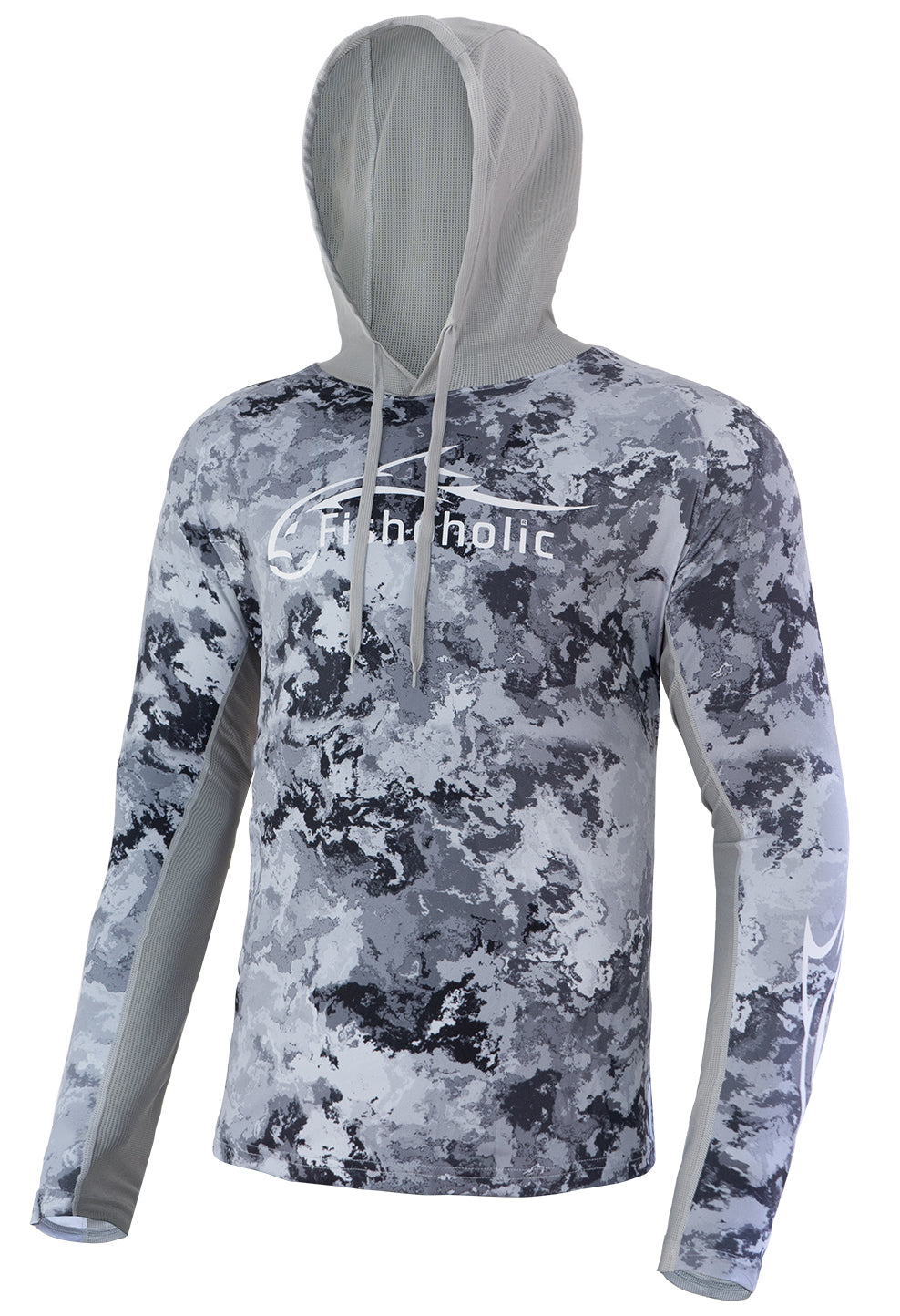 2 Colors - MESH HOODIE - UPF50+ Performance Fishing Shirt - "Keg Fit" Loose Style - Breathable - Quick Drying Sun Protection - water reflection print