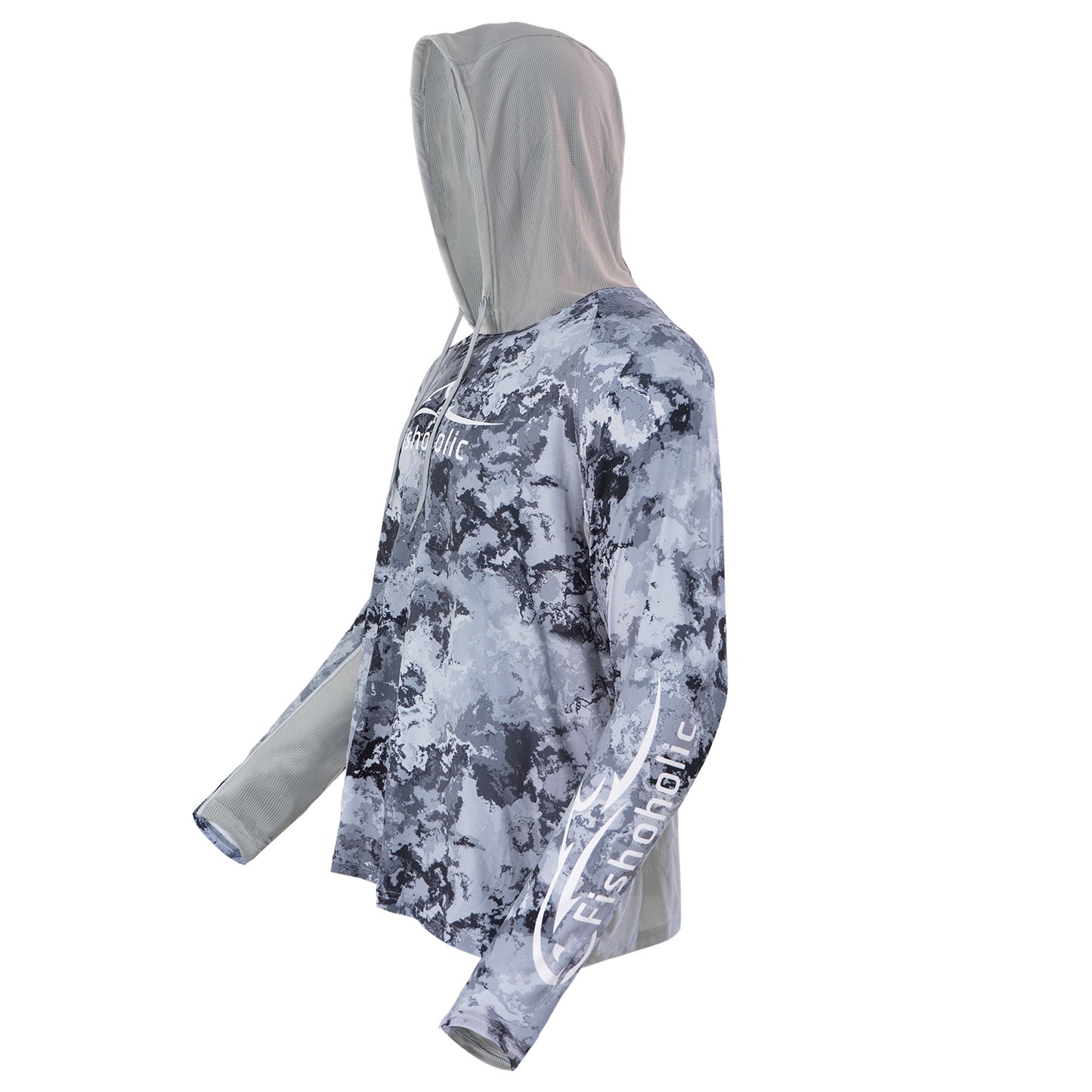 2 Colors - MESH HOODIE - UPF50+ Performance Fishing Shirt - "Keg Fit" Loose Style - Breathable - Quick Drying Sun Protection - water reflection print