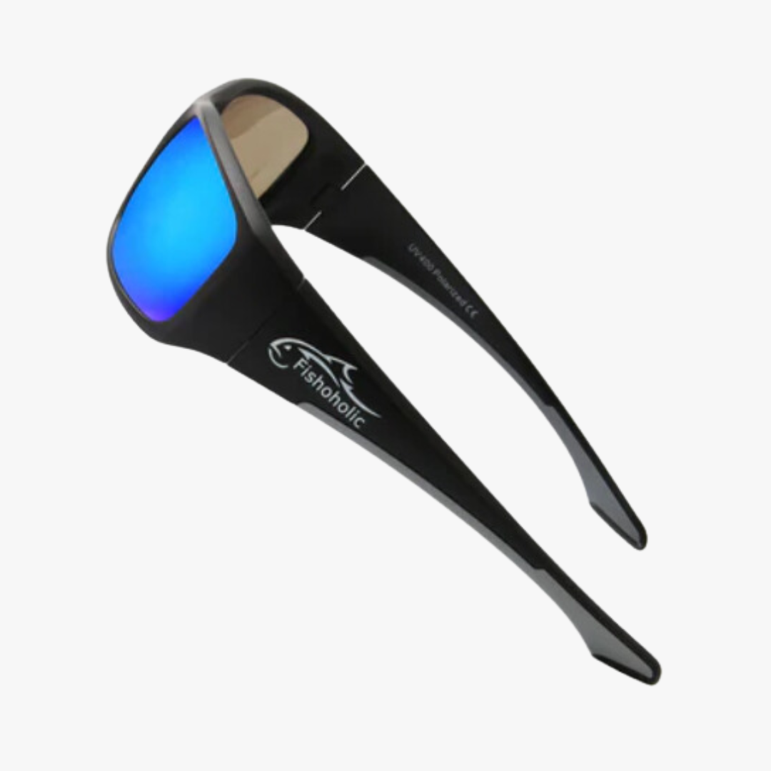 Fishoholic MB-BLUamb-gry UV400 Pro Series Polarized Fishing Sunglasses