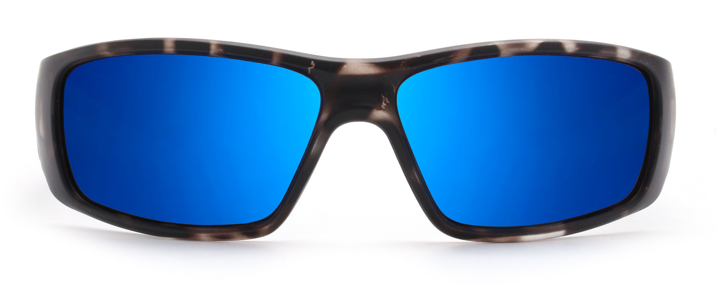 Fishoholic BlkCAMO-BLU Sunglasses - UV400 Polarized Sunglasses w' Case & Pouch
