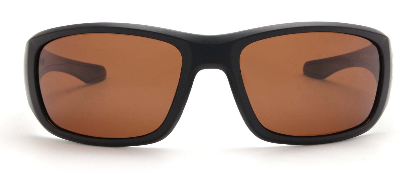 Fishoholic BI-FOCAL MB Frame AMBER LENS x2.5 reader - UV400 Polarized Fishing Sunglasses w' Reader