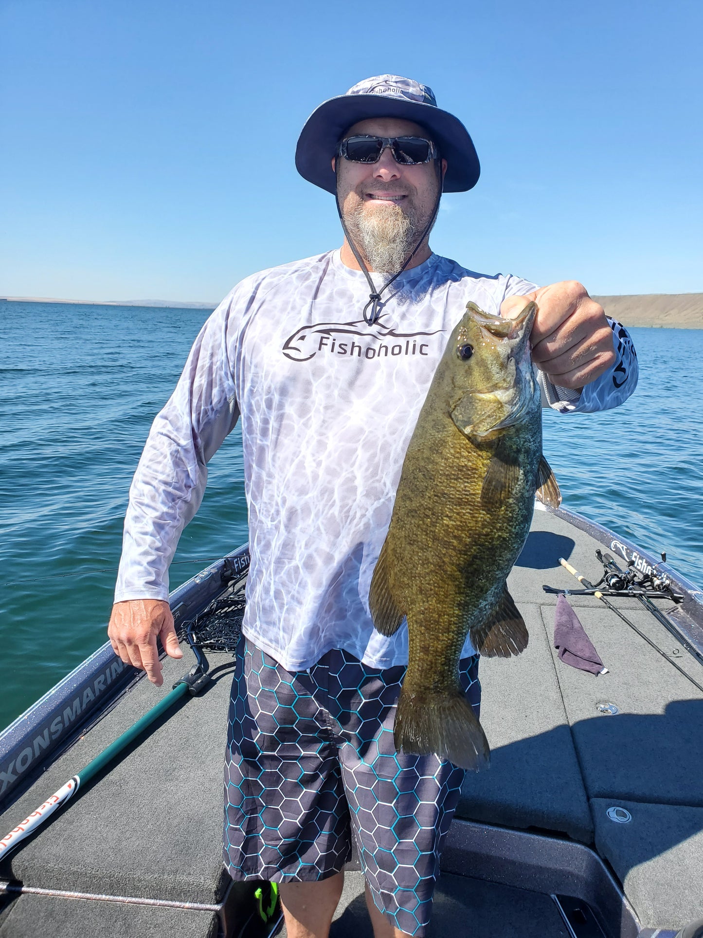 Fishoholic GRY-m/l Boonie Hat - Bucket Hat - UPF50+ Sun Protection Wide Brim Fishing Hat - 2 Adj Straps
