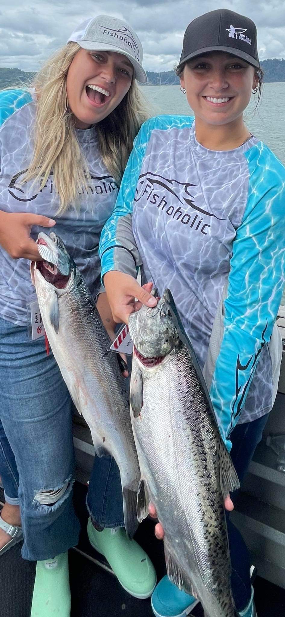 Fishoholic wmLS_Teal Women's UPF50 Performance Fishing Shirt - Long Sleeve - Women's Cut - Breathable Quick Drying