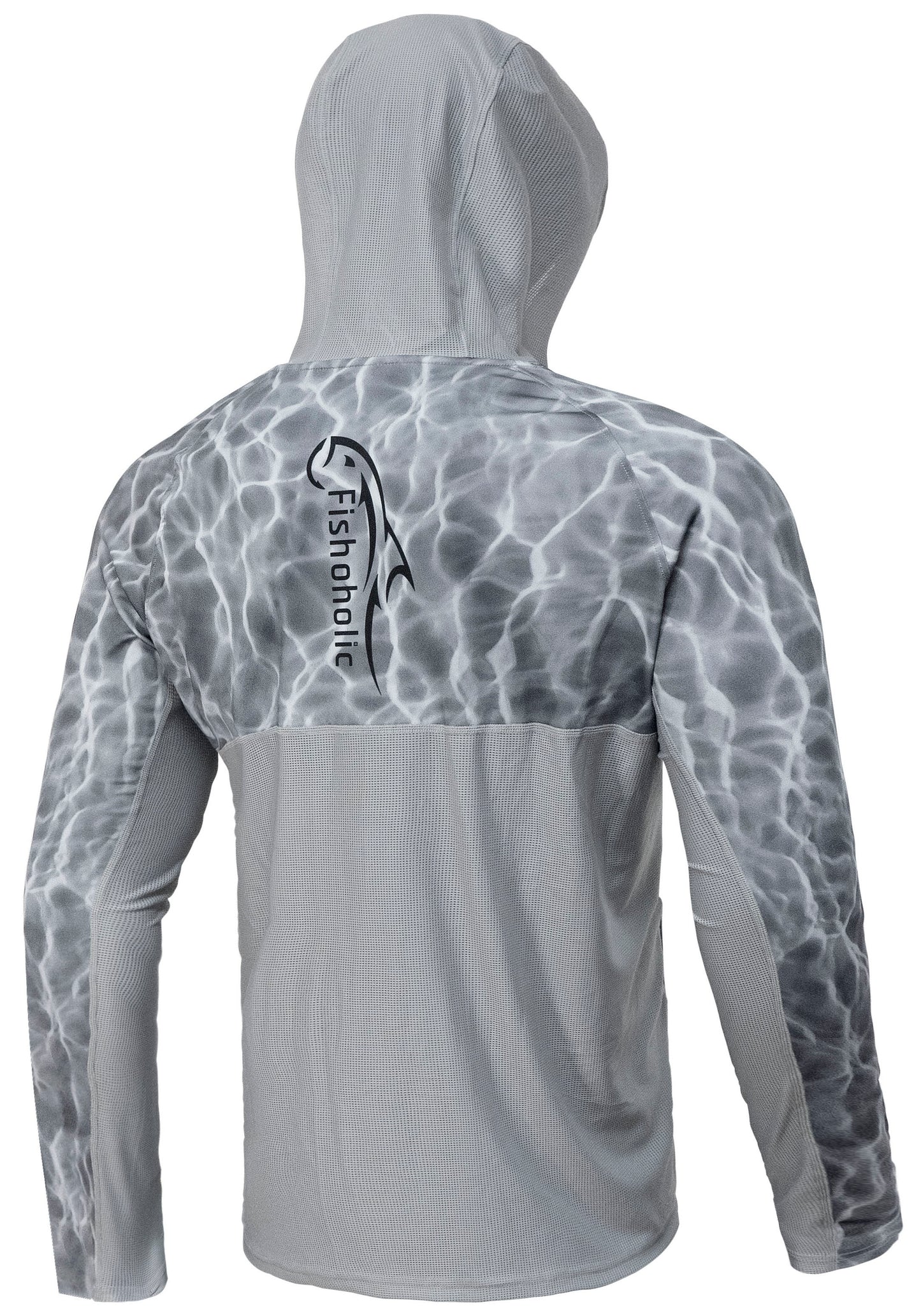 2 Colors - MESH HOODIE - UPF50+ Performance Fishing Shirt - "Keg Fit" Loose Style - Breathable - Quick Drying Sun Protection - water reflection print
