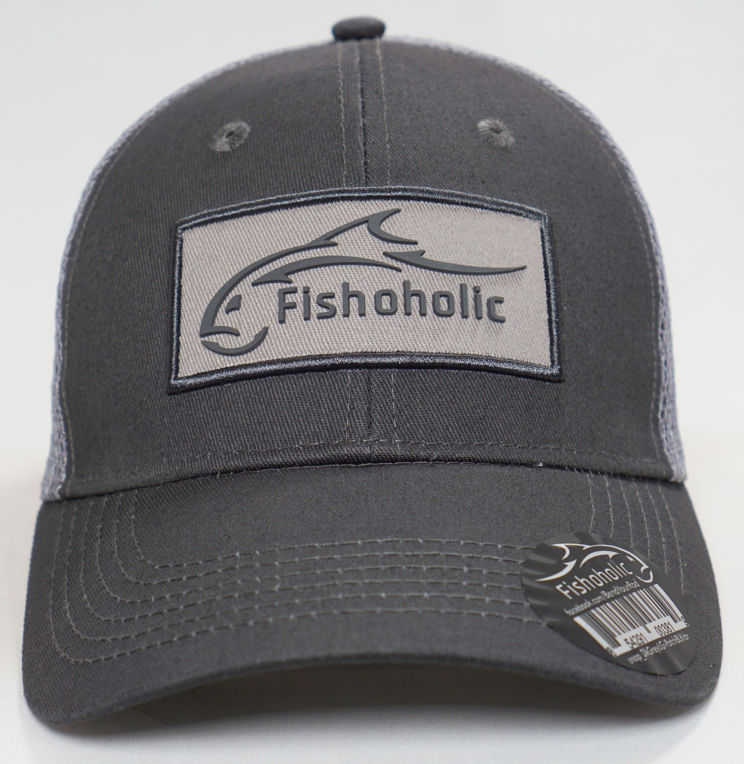 Fishoholic Snap-GRY-Patch Snapback Fishing Hat – Trucker Hat w’ Mesh Back & Snap Closure (1 size fits most)