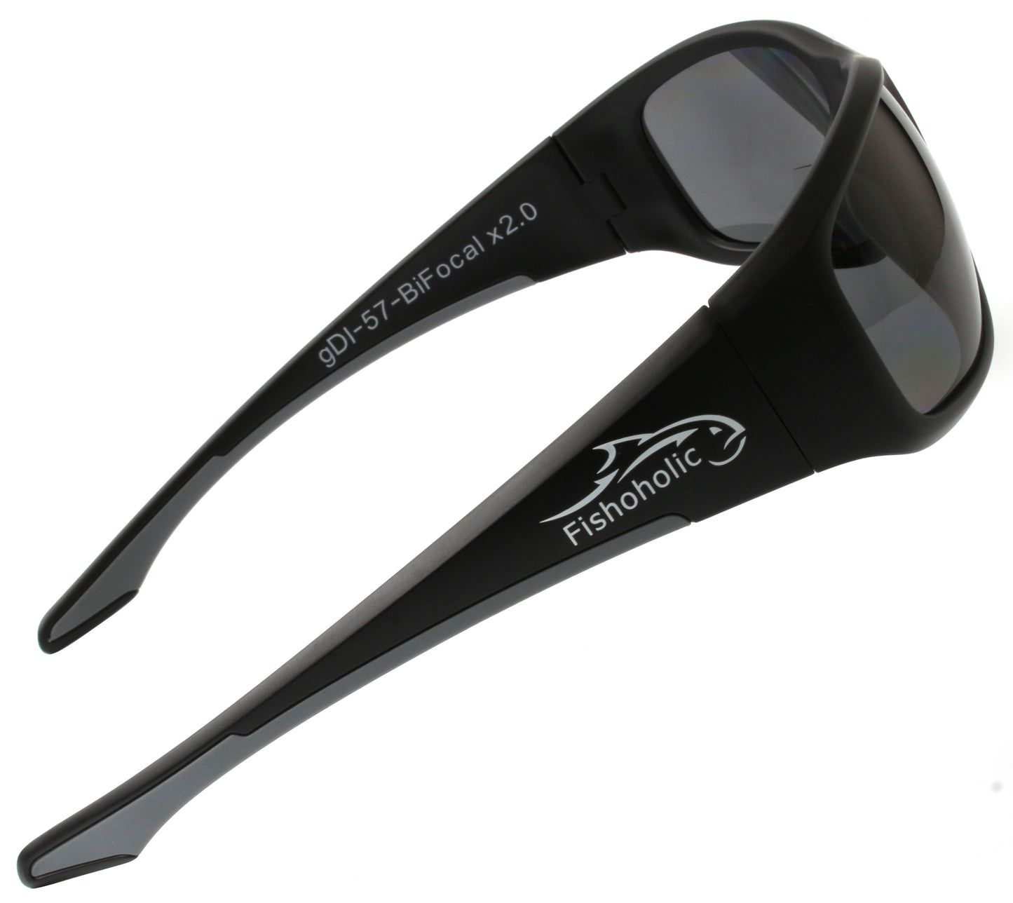 Fishoholic BI-FOCAL x2.0-MB-MB-gry UV400 Polarized Fishing Sunglasses w' x2.0 Reader
