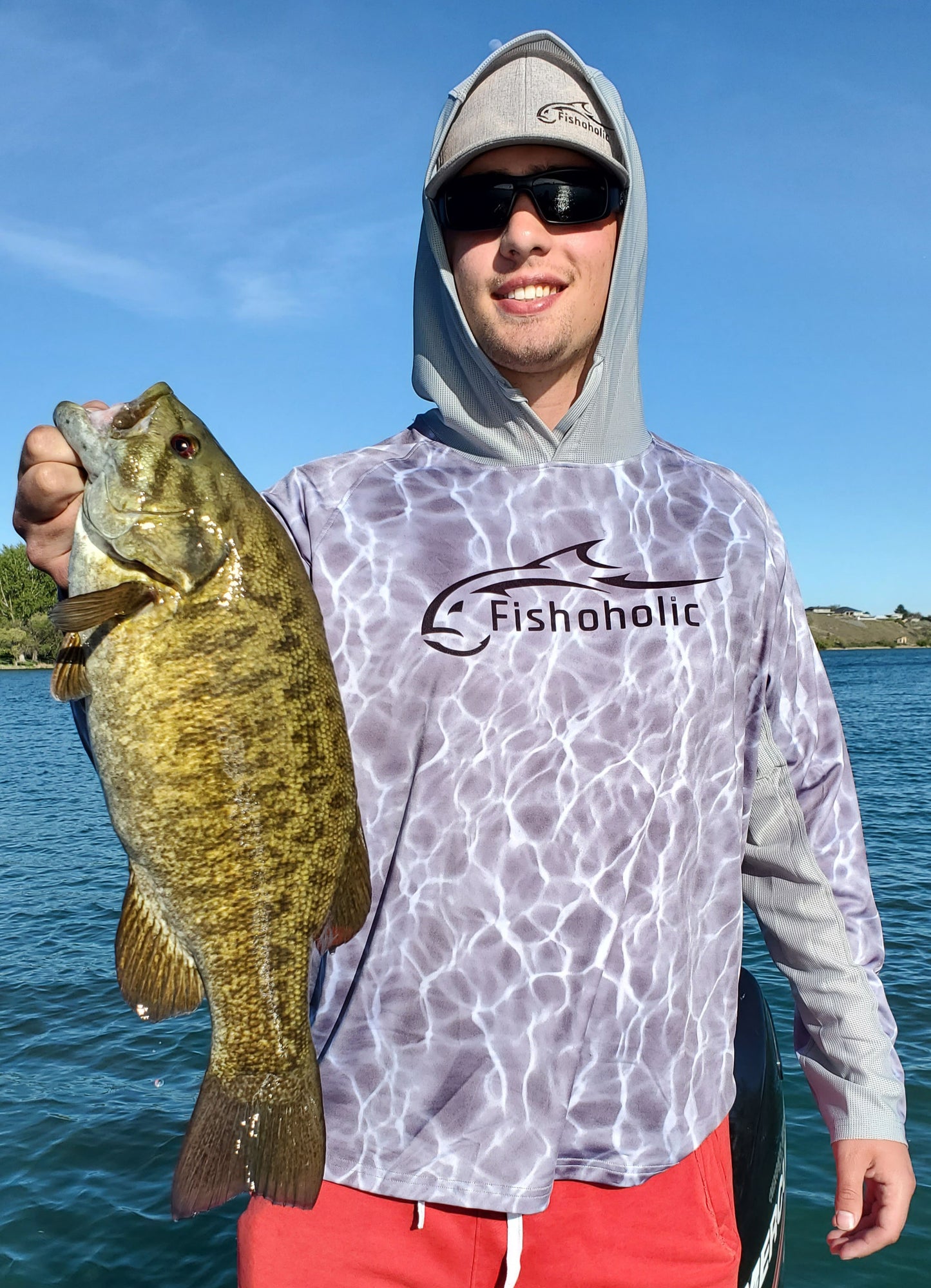2 Colors - MESH HOODIE - UPF50+ Performance Fishing Shirt - "Keg Fit" Loose Style - Breathable - Quick Drying Sun Protection - water reflection print
