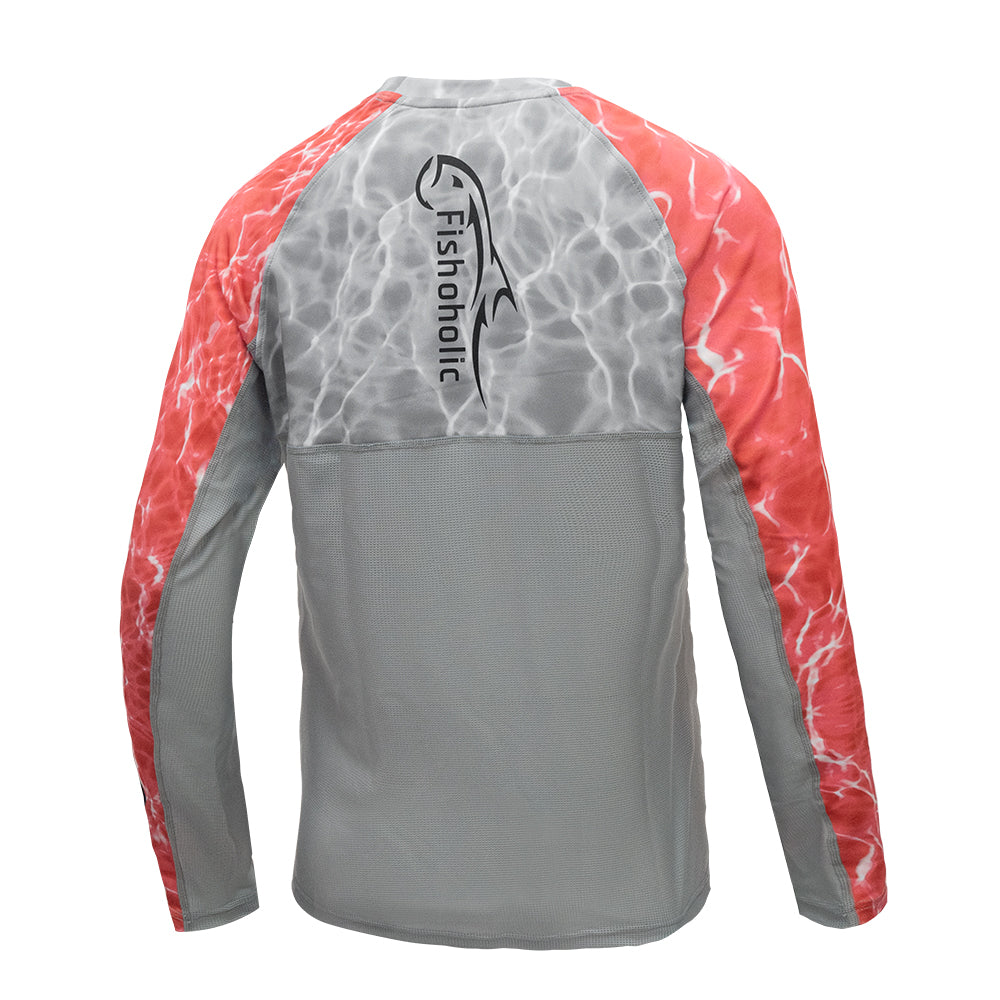 Fishoholic wmLS_Coral Women's UPF50 Performance Fishing Shirt - Long Sleeve - Women's Cut - Breathable Quick Drying