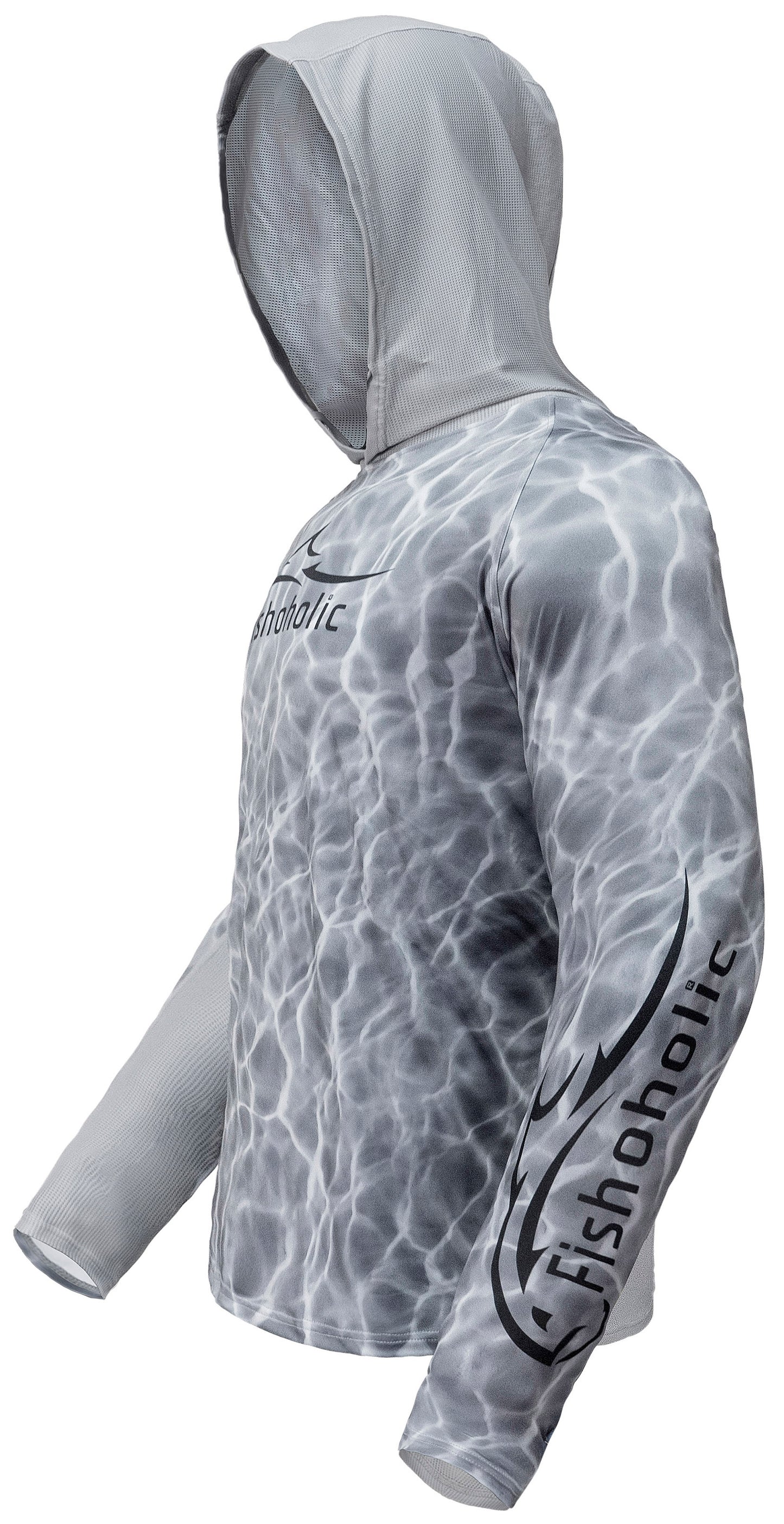 2 Colors - MESH HOODIE - UPF50+ Performance Fishing Shirt - "Keg Fit" Loose Style - Breathable - Quick Drying Sun Protection - water reflection print