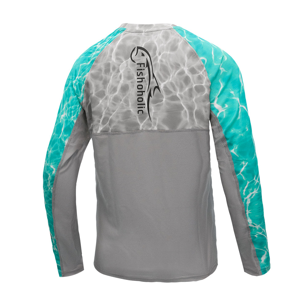 Fishoholic wmLS_Teal Women's UPF50 Performance Fishing Shirt - Long Sleeve - Women's Cut - Breathable Quick Drying
