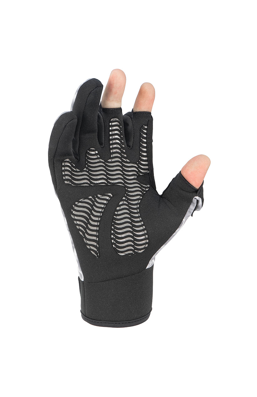 Fishoholic cwGLV-M Cold-Weather Super-Sticky Fishing Gloves - 3 pull-back tips - tie lures & use phone