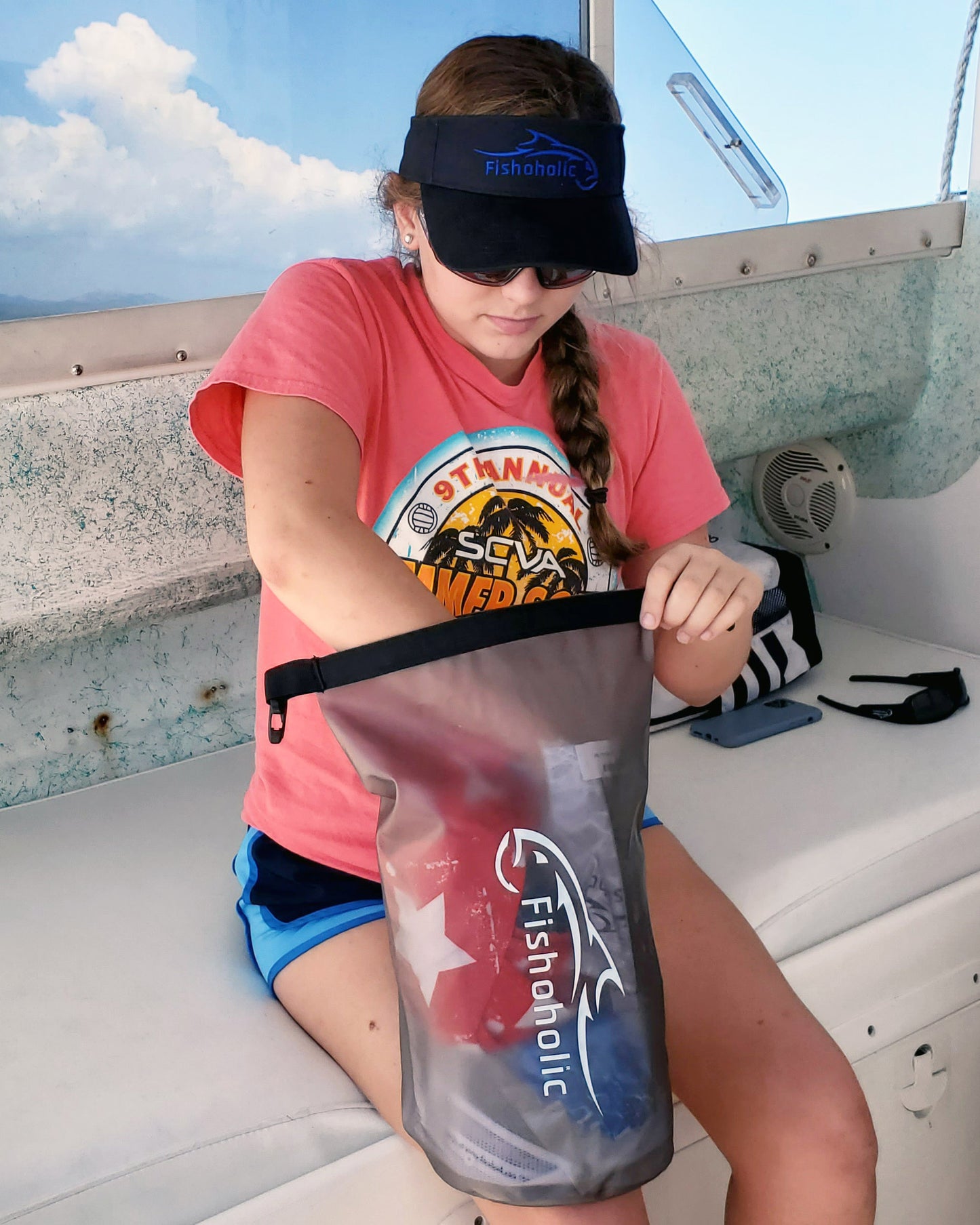 Fishoholic 5L Dry Bag - Semi-Clear Waterproof Gear Bags - Fail-Safe Snap - Tough & Durable