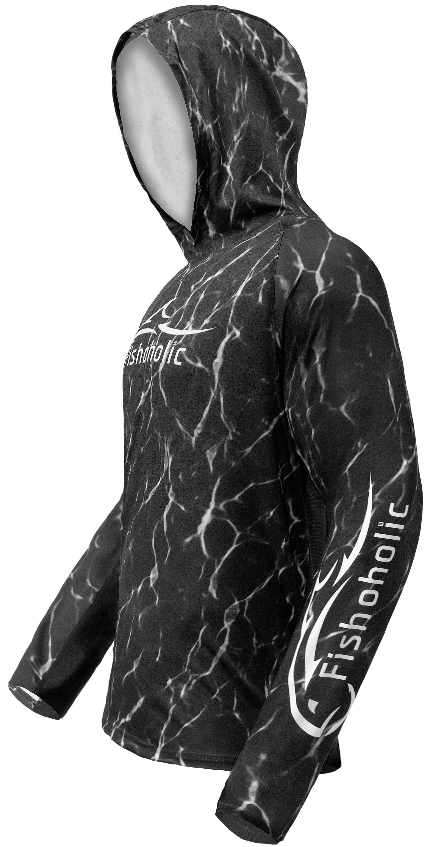 3 Colors - HOODIE - UPF50+ Performance Fishing Shirt - "Keg Fit" / Loose Style - Breathable - Quick Drying Sun Protection - water reflection print