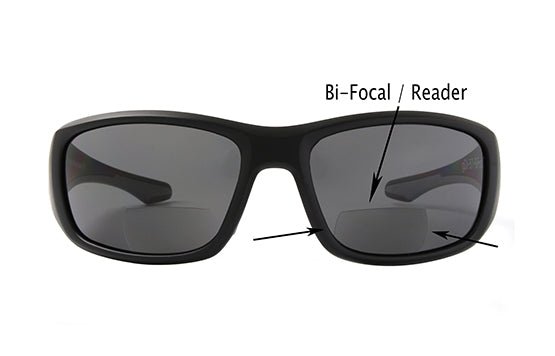 Fishoholic BI-FOCAL x2.0-MB-MB-gry UV400 Polarized Fishing Sunglasses w' x2.0 Reader