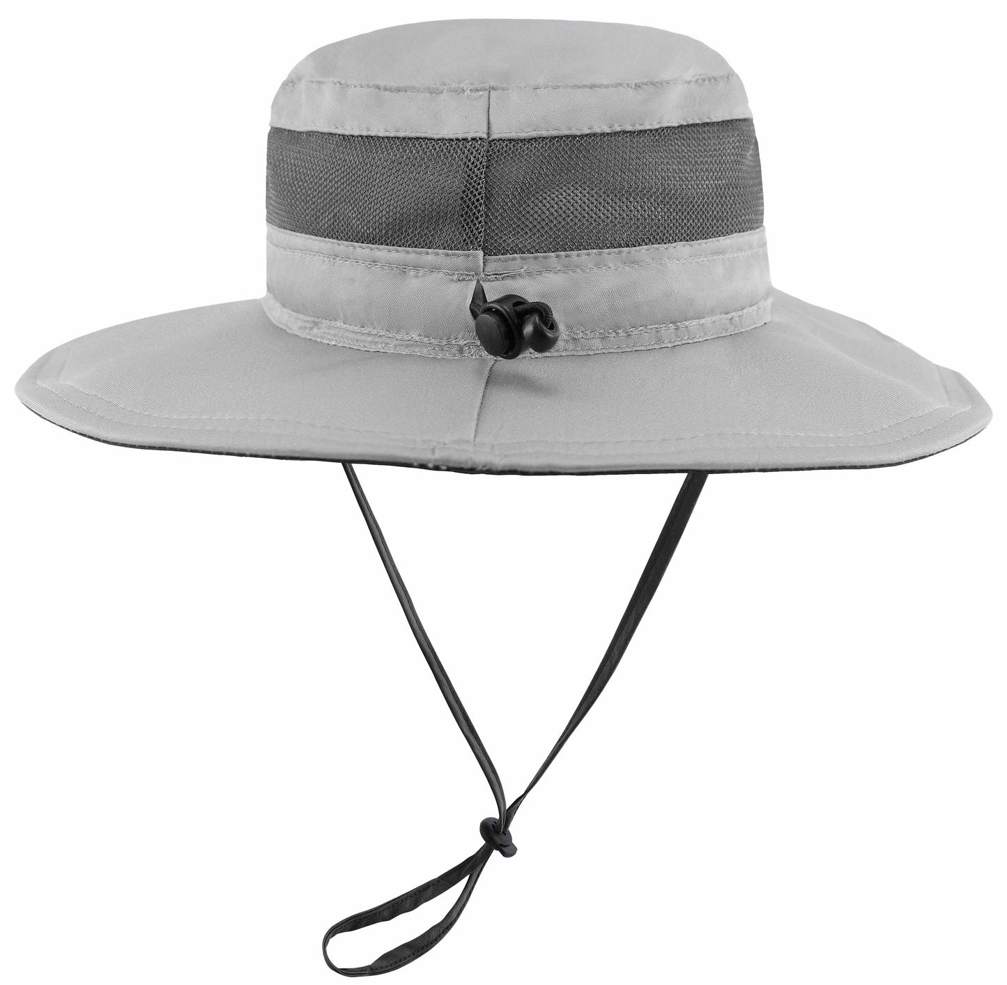 Fishoholic GRY-m/l Boonie Hat - Bucket Hat - UPF50+ Sun Protection Wide Brim Fishing Hat - 2 Adj Straps