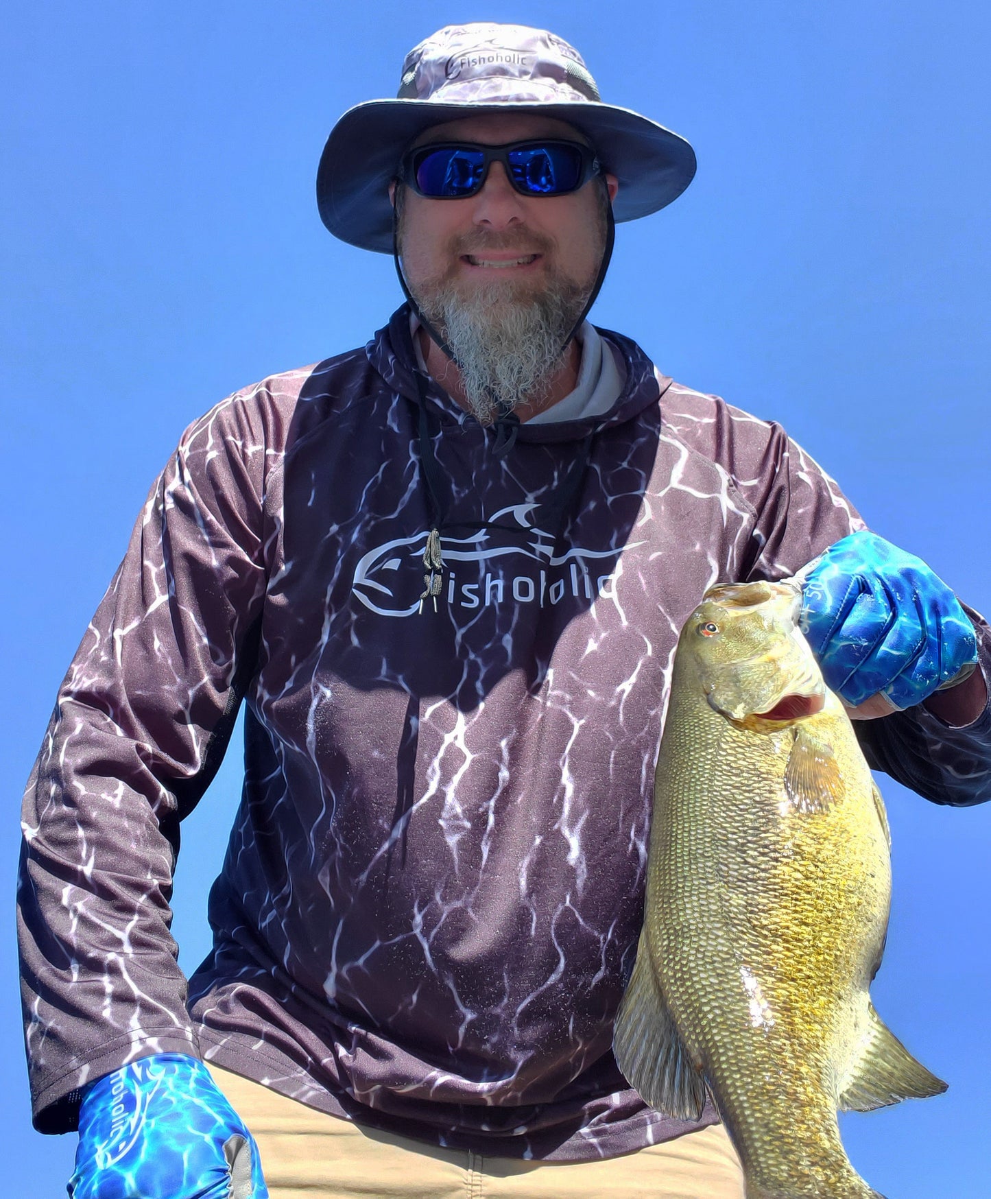Fishoholic GRY-m/l Boonie Hat - Bucket Hat - UPF50+ Sun Protection Wide Brim Fishing Hat - 2 Adj Straps