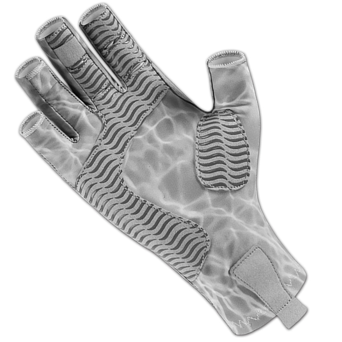 Fishoholic GREY-l/xl Fingerless Fishing Gloves w' Super Grip - UPF50+ Sun Protection Glove