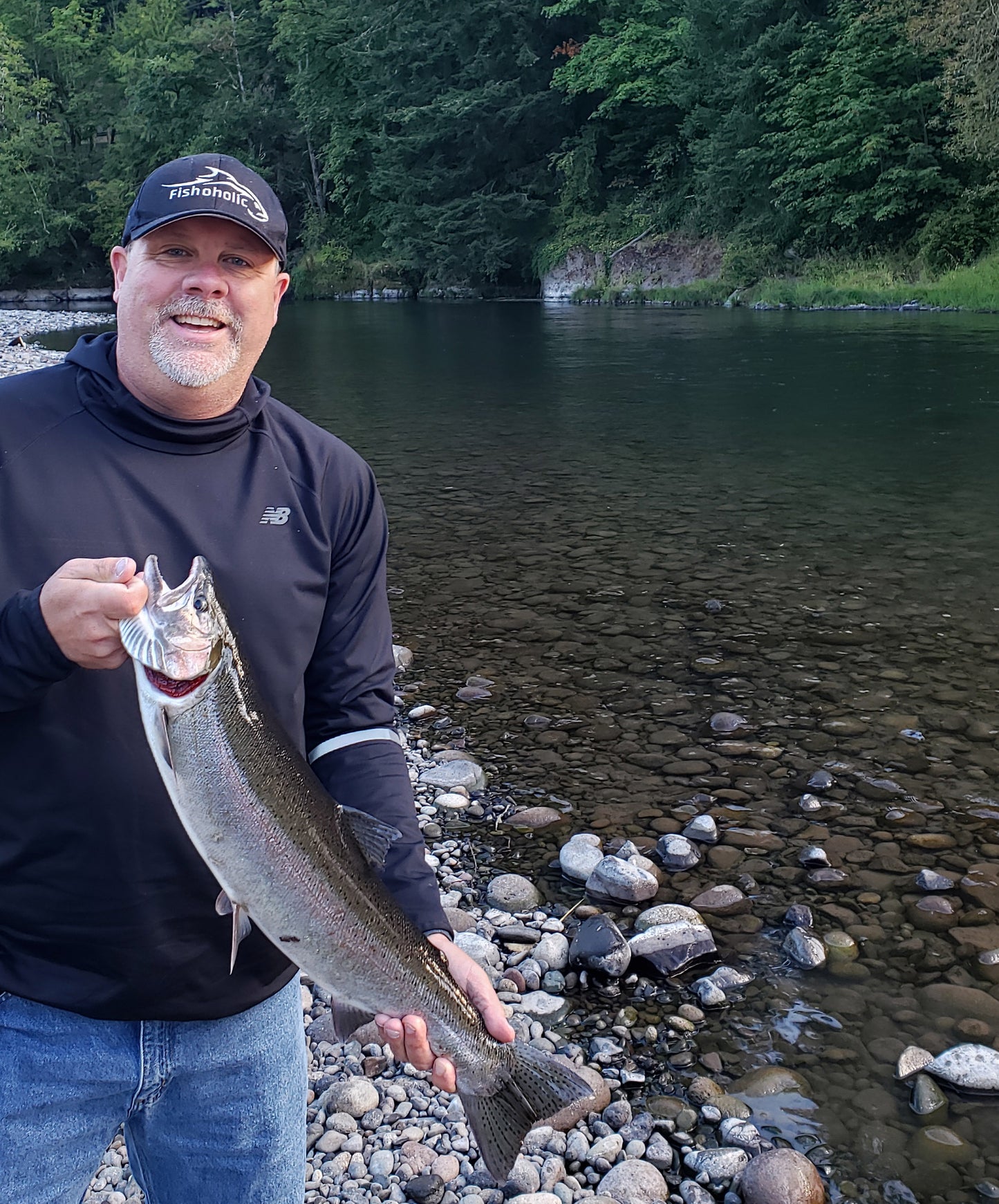 Fishoholic FlexFit Blk-SLVR-LXL Fishing Hat – Semi-Fitted Fishing Hat (FF-SLVR-LXL)