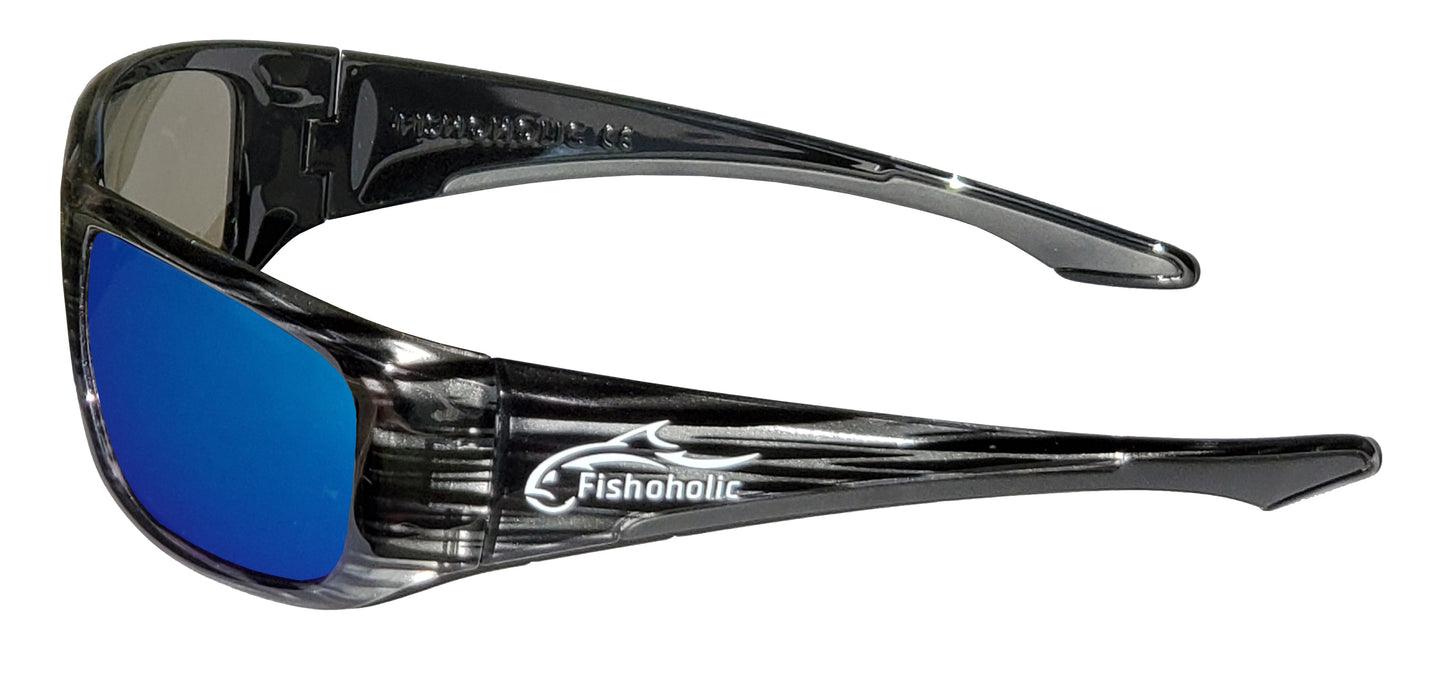 Fishoholic BlackStreak-BlueMrr UV400 Pro Series Polarized Fishing Sunglasses