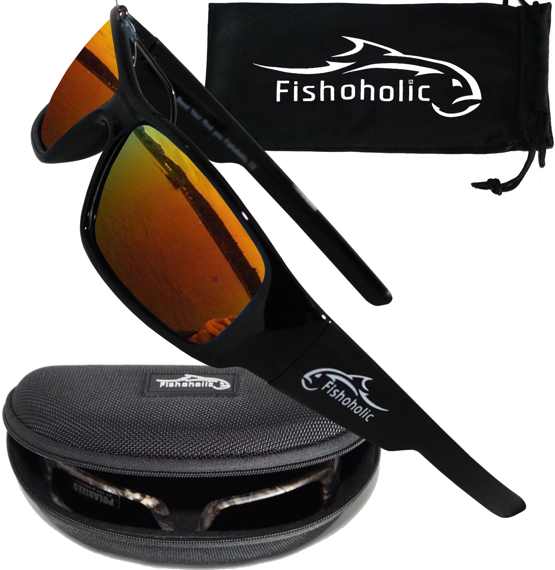 Fishoholic GB-Fire Sunglasses - UV400 Polarized Sunglasses w' Case & Pouch