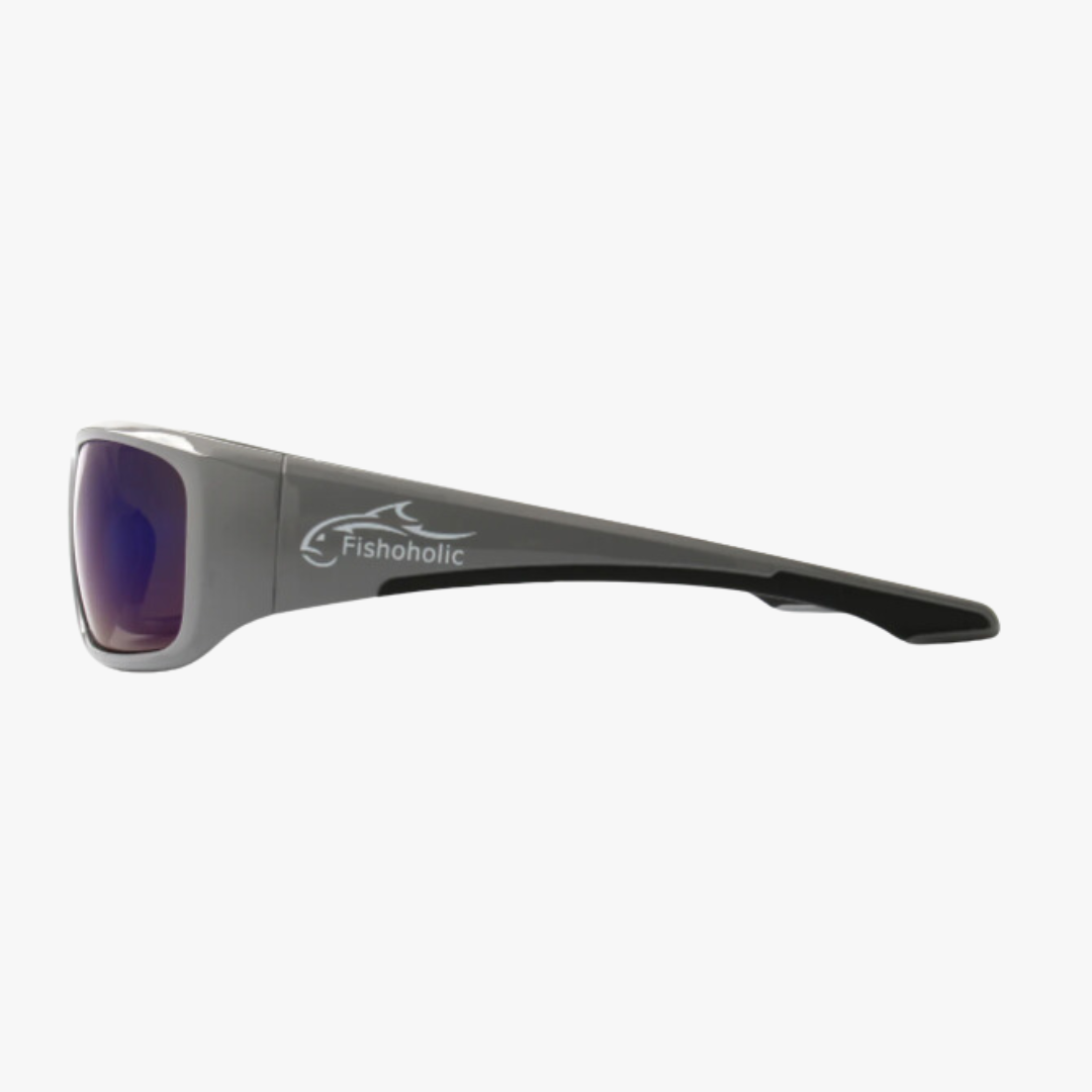 Fishoholic gGRY-BLU-blk UV400 Pro Series Polarized Fishing Sunglasses