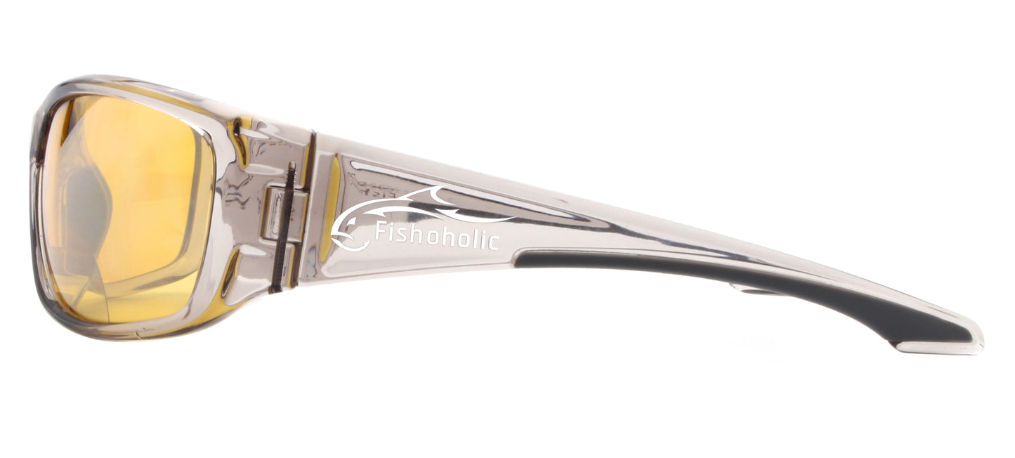 Fishoholic BI-FOCAL x2.5-ICE-Vision-blk UV400 Polarized Fishing Sunglasses w' x1.5 Reader