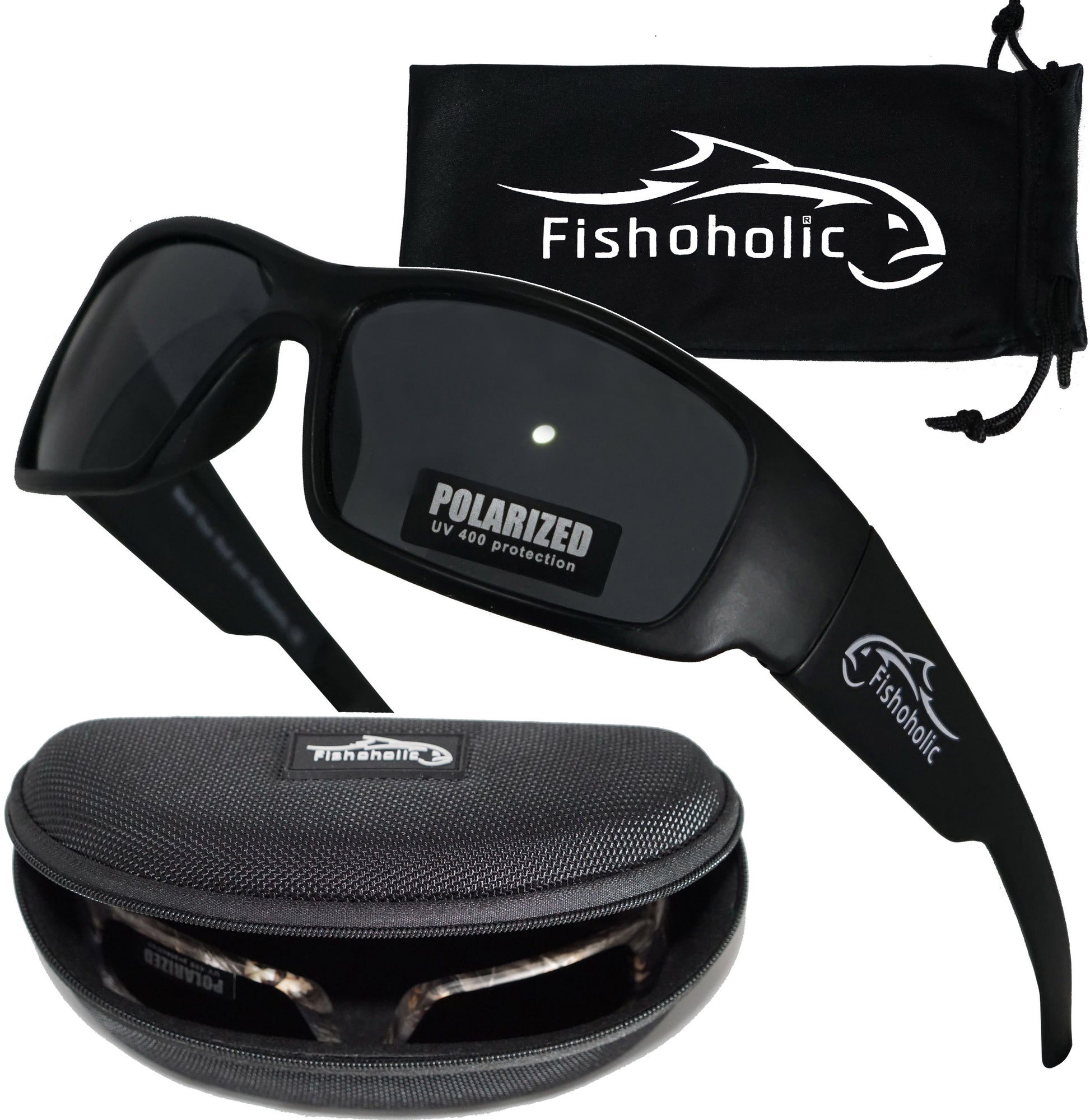 Fishoholic MB-MB Sunglasses - UV400 Polarized Sunglasses w' Case & Pou