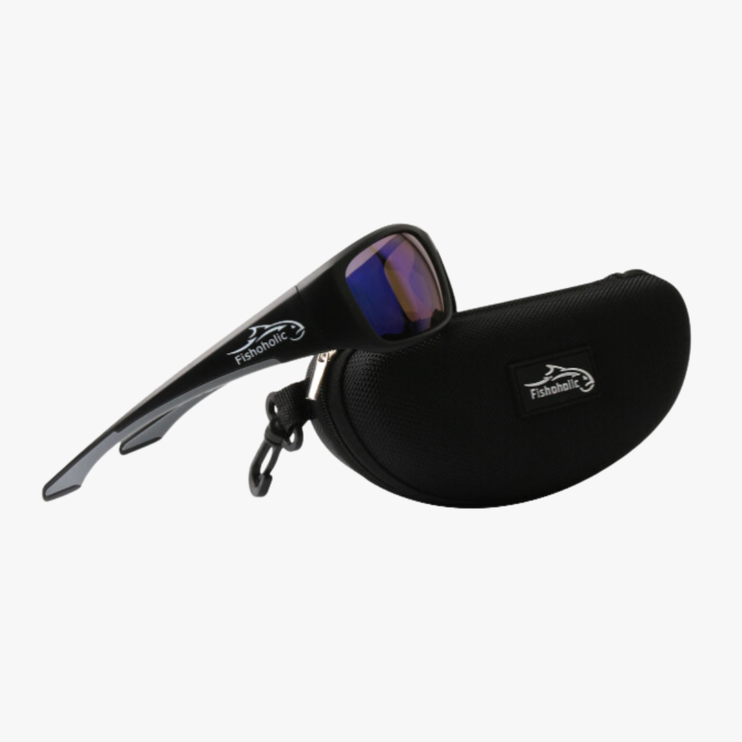 Fishoholic GB-BLU-gry UV400 Pro Series Polarized Fishing Sunglasses