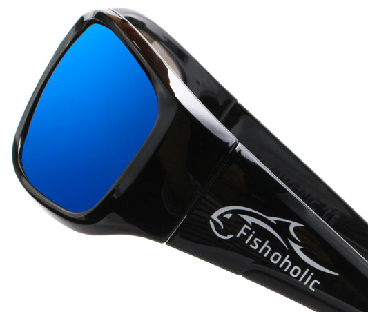 Fishoholic Black-BlueMrr UV400 Pro Series Polarized Fishing Sunglasses