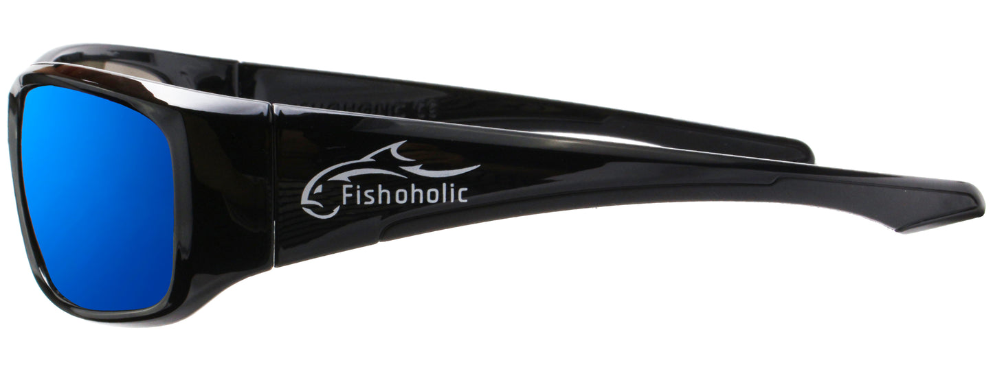 Fishoholic Black-BlueMrr UV400 Pro Series Polarized Fishing Sunglasses