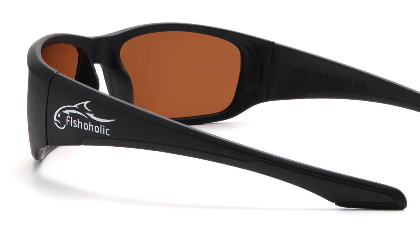Fishoholic Black-Amber UV400 Pro Series Polarized Fishing Sunglasses