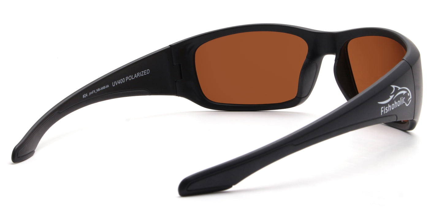 Fishoholic Black-Amber UV400 Pro Series Polarized Fishing Sunglasses