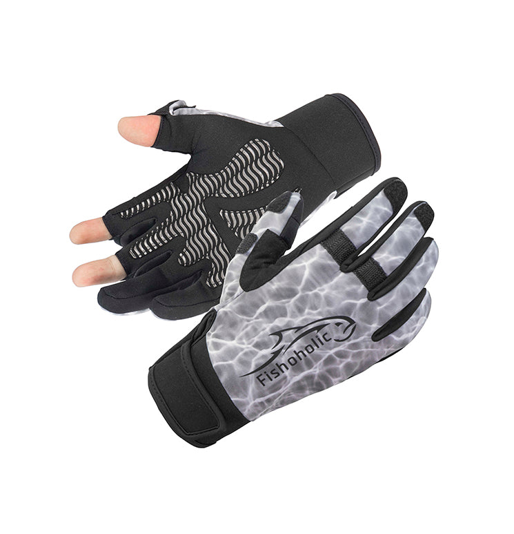 Fishoholic Fingerless Fishing Gloves (2 Colors) UPF50+ w' Super Grip & Sun  Protection Glove for Men and Women Kayaking Paddling Biking Hiking or  Rowing (R) Fishaholic (6: FishoCamo, S/M), Fishing Gloves 