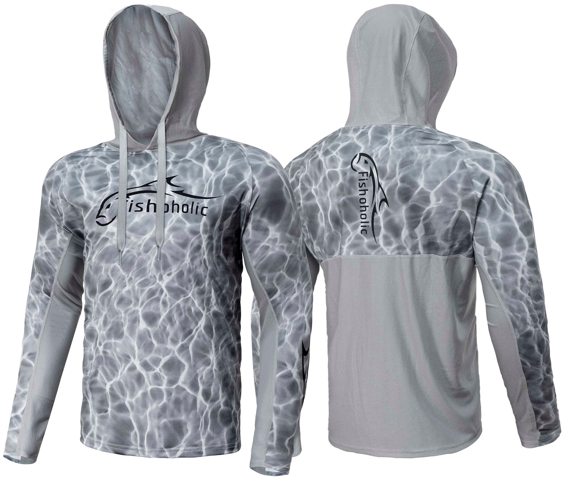2 Colors - MESH HOODIE - UPF50+ Performance Fishing Shirt - Keg Fit Loose  Style - Breathable - Quick Drying Sun Protection - water reflection print