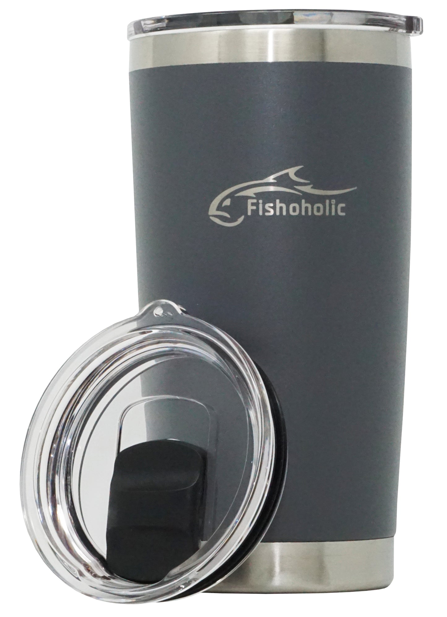 Fishoholic - 2 pack Bundle 20oz & 30oz - Tumbler w' Magnetic Slide Lid - Double Wall Stainless Steel Vacuum Insulated