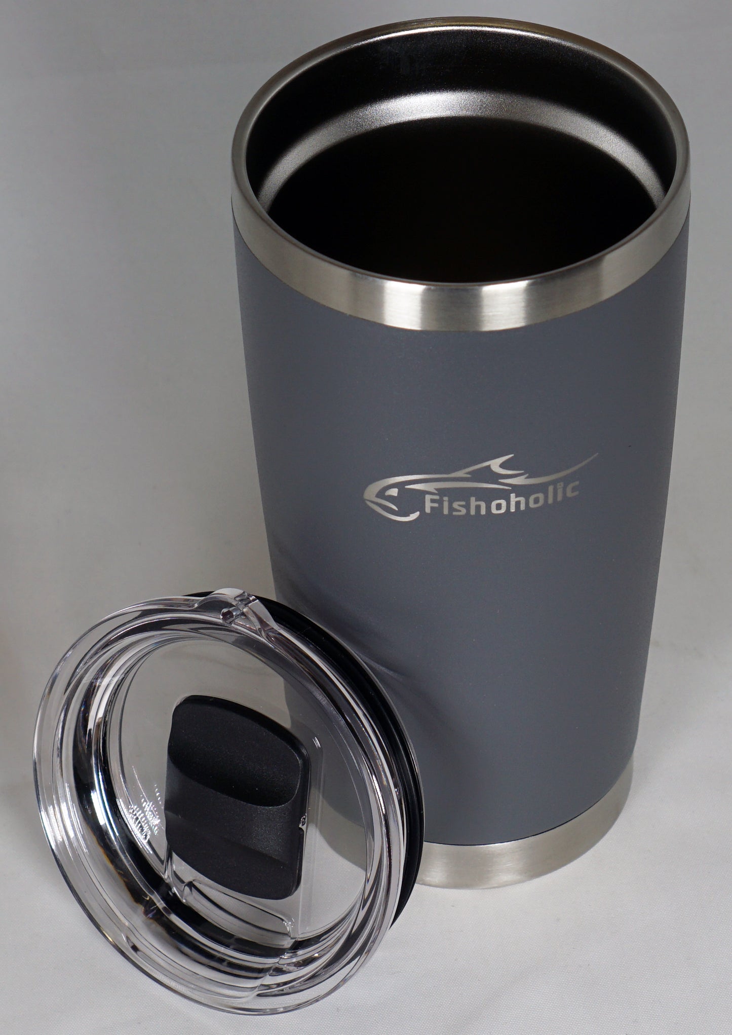 Fishoholic 20oz Tumbler w' Magnetic Slide Lid - Double Wall Stainless Steel Vacuum Insulated