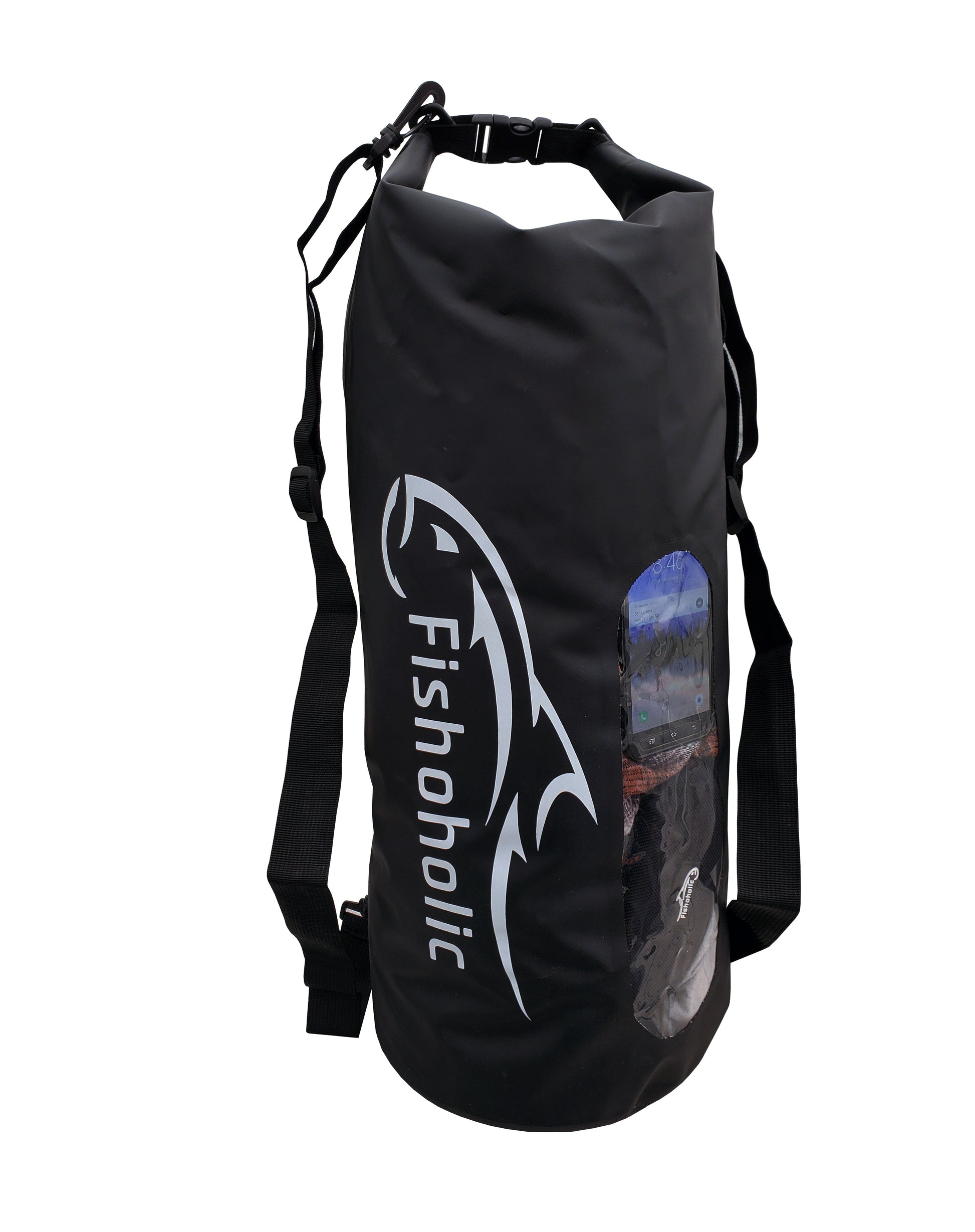 Fishoholic 30L Dry Bag - Clear Window Waterproof Gear Bags - Fail-Safe Snap  - Tough & Durable