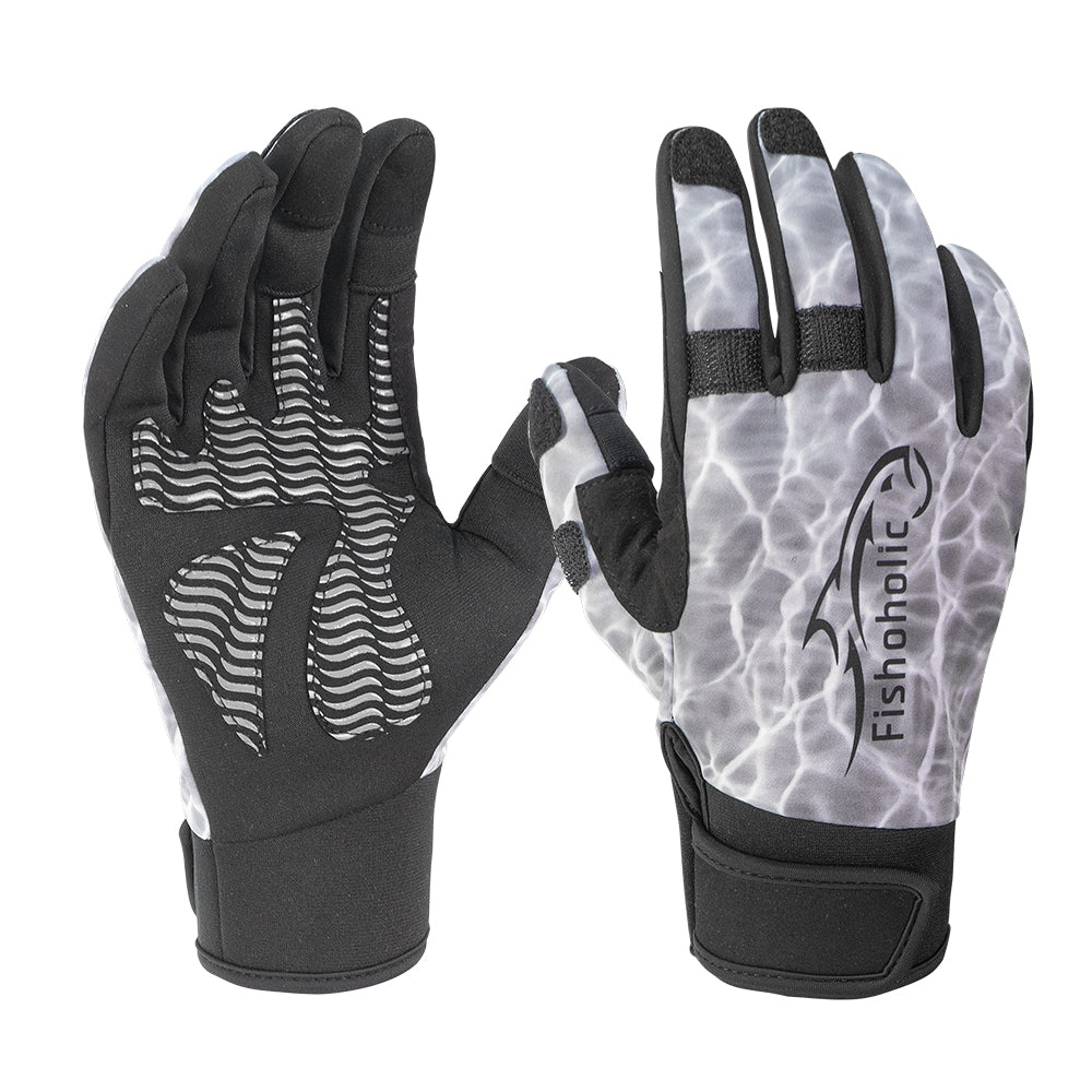 Fishoholic GREY-s/m Fingerless Fishing Gloves w' Super Grip - UPF50+ Sun  Protection Glove