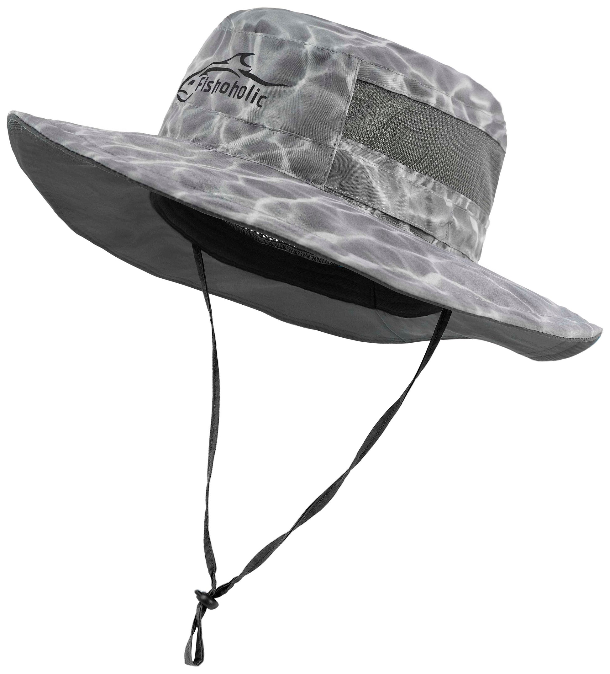 Fishoholic GRYho-l/xl Boonie Hat - Bucket Hat - UPF50+ Sun Protection Wide  Brim Fishing Hat - 2 Adj Straps